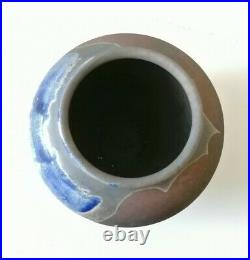 Stunning Raku Metallic Matt Studio Pottery Signed Ceramic Vase Pot