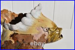 Super Rare Antique Doulton Lambeth Art Pottery Fantastic Grotesque Fish Jug