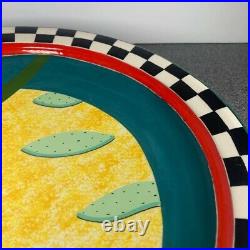 Susan Eslick 1990 Handpainted Art Pottery One Of A Kind Ceramic Platter Plate