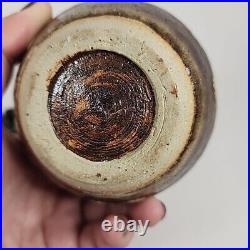 Sybille Abel-Kremer, studio ceramic vase, earthy Ash glazes, vintage Pottery 6