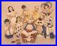 TEN (10) ceramic art studio figurine lady asian wagon train boy girl vtg pottery