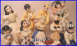 TEN (10) ceramic art studio figurine lady asian wagon train boy girl vtg pottery