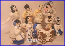 TEN (10) ceramic art studio figurine lady asian wagon train boy girl vtg pottery