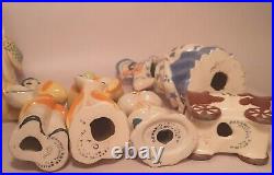 TEN (10) ceramic art studio figurine lady asian wagon train boy girl vtg pottery