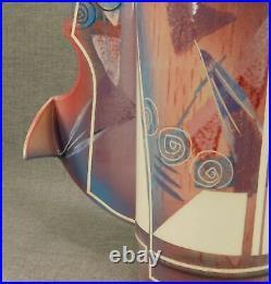 THOMAS TOM HUBERT Art Deco Style Studio Pottery Modernist Ceramic Vase HUGE 21