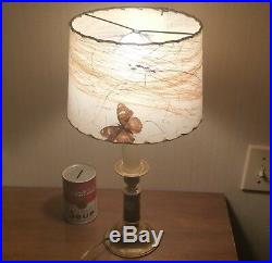 TINY van briggle pottery butterfly parchment desk lamp shade vtg table art mcm