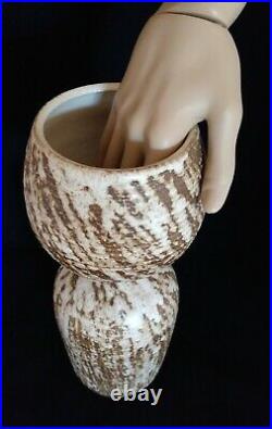TOKONAME Mid Century Mod JAPANESE VASE Ceramic Pottery Chattering SIGNED Pot