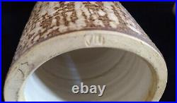 TOKONAME Mid Century Mod JAPANESE VASE Ceramic Pottery Chattering SIGNED Pot
