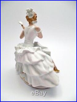 TOP tall SIGNED art deco WALLENDORF figurine MIRROR schaubach SIGNED ceramic