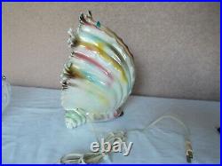 TV Lamp Sea Fish Shell Tank Aquarium Italian Art Pottery Italy Ceramic
