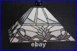 Table Lamp Italian Art Pottery Ceramic Owl Stained Glass