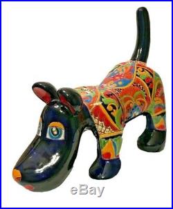 Talavera Dog XXL Mexican Pottery Life- Size Animal Ceramic Figure Folk Art