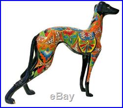 Talavera Italian Greyhound Dog Ceramic Pottery Whippet Mexican Folk Art 25 XXL