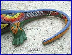 Talavera Lizard Iguana Mexican Ceramic Art Pottery Animal Figure Green 24