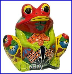 Talavera Mexican Pottery XX Large Planter Red Frog Pot Ceramic Folk Art 20