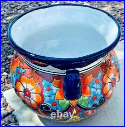 Talavera Planter Pot Mexican Folk Art Pottery X Large 18