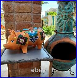 Talavera Pottery Pig Mexican Ceramic Art Garden Animal Figure Large 19