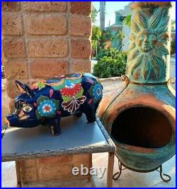 Talavera Pottery Pig Mexican Ceramic Art Garden Animal Figure Large 19