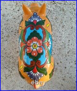 Talavera Pottery Pig Mexican Ceramic Art Garden Animal Figure Large 19