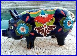 Talavera Pottery Pig Mexican Ceramic Art Garden Animal Figure Large 19