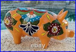 Talavera Pottery Pig Mexican Ceramic Art Garden Animal Figure Large 19