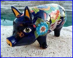 Talavera Pottery Pig Mexican Ceramic Art Garden Animal Figure Large 19