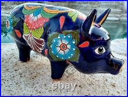 Talavera Pottery Pig Mexican Ceramic Art Garden Animal Figure Large 19