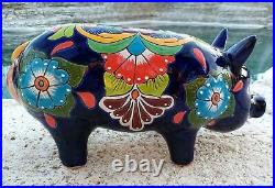 Talavera Pottery Pig Mexican Ceramic Art Garden Animal Figure Large 19