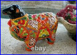 Talavera Sheep Animal Figure Mexican Art Pottery Ceramic Decor Large 17