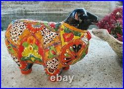 Talavera Sheep Animal Figure Mexican Art Pottery Ceramic Decor Large 17