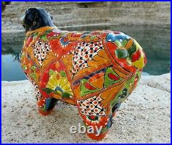 Talavera Sheep Animal Figure Mexican Art Pottery Ceramic Decor Large 17