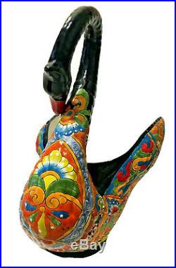 Talavera Swan Planter Animal Mexican Pottery Bird X Large 22 Ceramic Folk Art