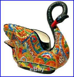 Talavera Swan Planter Animal Mexican Pottery Bird X Large 22 Ceramic Folk Art