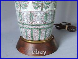 Tall Italian Art Pottery Ceramic Table Lamp Mid Century Modern FF Raymor Bitossi