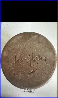 Tim Langholz Incised Modern Midwest Pottery Vase Signed Vintage Rare