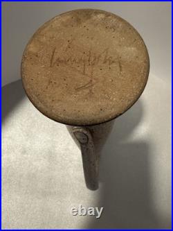 Tim Langholz Incised Modern Midwest Pottery Vase Signed Vintage Rare