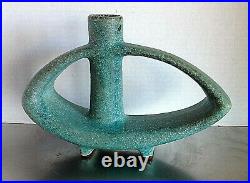Toyo Green Ikebana Vase with Foil Sticker on Bottom Made in Japan