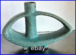 Toyo Green Ikebana Vase with Foil Sticker on Bottom Made in Japan