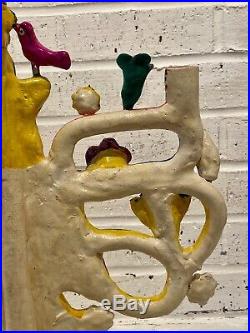 Tree Of Life Arbol De La Vida Folk Art Candelabra Pottery Ceramic Clay Flores
