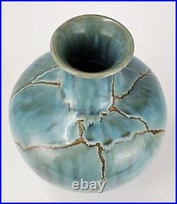 Turquoise Ceramic 12 Vases Pre-owned