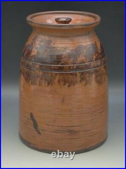 Turtle Creek Potters Jason Bove Redware XL Crock Jar With LID Rare