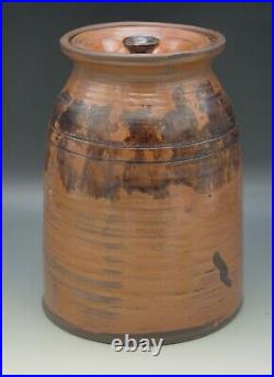 Turtle Creek Potters Jason Bove Redware XL Crock Jar With LID Rare