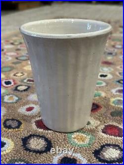 Uhl 5.75 White Ribbed Vase Vintage Art Pottery Huntingurg In Botay Jane Euc