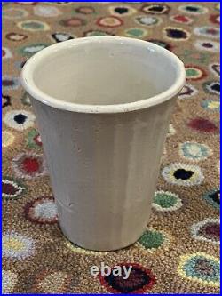 Uhl 5.75 White Ribbed Vase Vintage Art Pottery Huntingurg In Botay Jane Euc