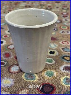 Uhl 5.75 White Ribbed Vase Vintage Art Pottery Huntingurg In Botay Jane Euc