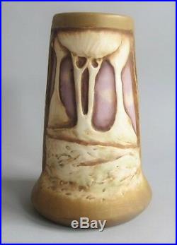 Unique AMPHORA AUSTRIAN Art Nouveau Vase with Mushroom Trees c. 1910 pottery