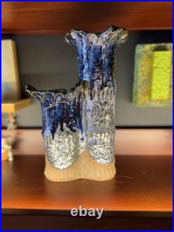 Unique Studio Pottery Ceramic Art DOUBLE Vase by Shirley Kennedy