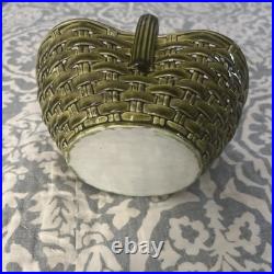 Unusual Green Mayjalioa? Handled Basket uniting wicket pottery