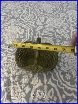 Unusual Green Mayjalioa? Handled Basket uniting wicket pottery