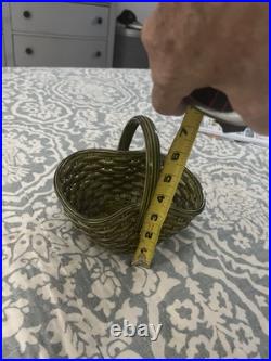 Unusual Green Mayjalioa? Handled Basket uniting wicket pottery